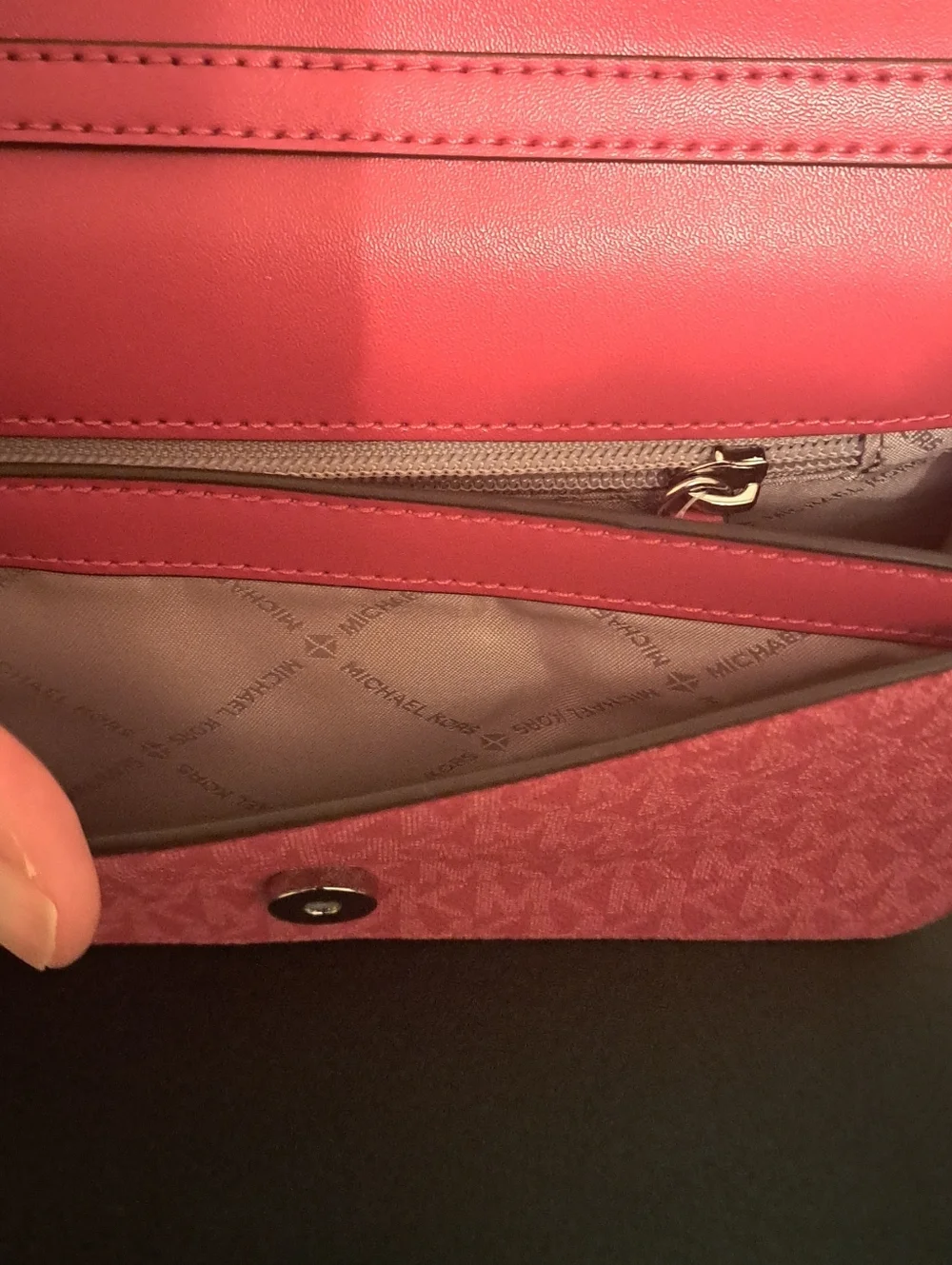 Michael Kors Dark Rasberry Med Signature MK Crossbody Shoulder Bag NWT